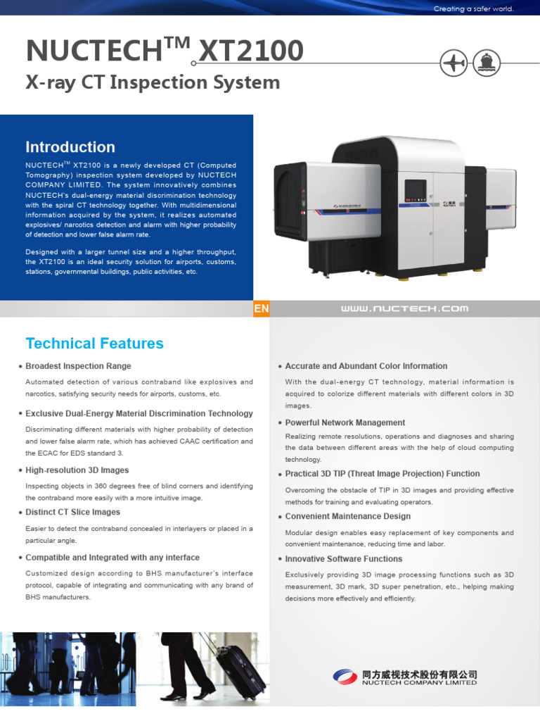 NUCTECH XT2100 CT Inspection System | PDF | Ct Scan | Computing