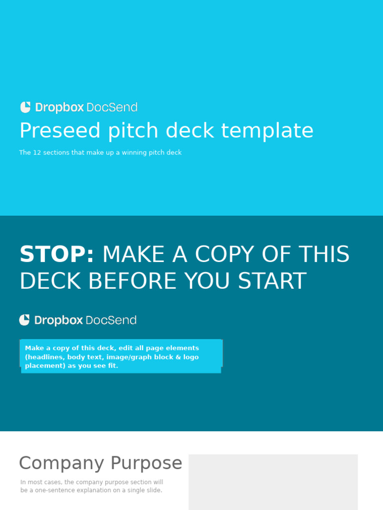 Preseed Pitch Deck Template Guide | PDF | Logos