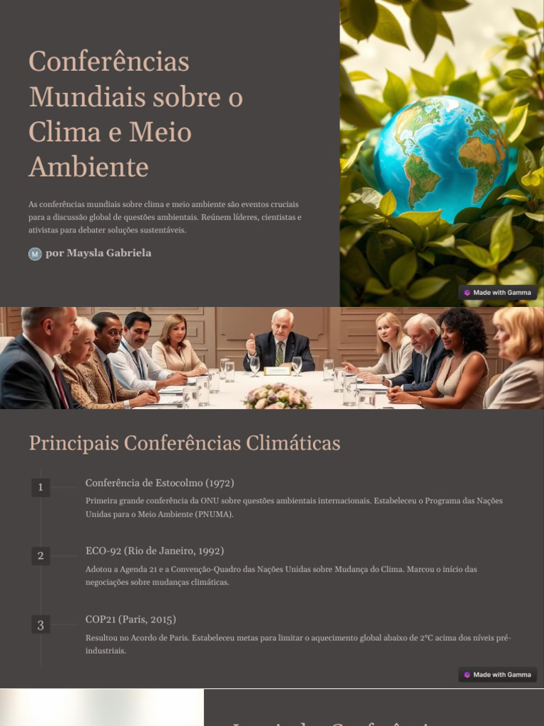 Conferências Globais sobre Clima e Meio Ambiente | PDF | Aquecimento ...