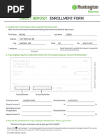 TD Bank Direct Deposit Authorization Form | PDF