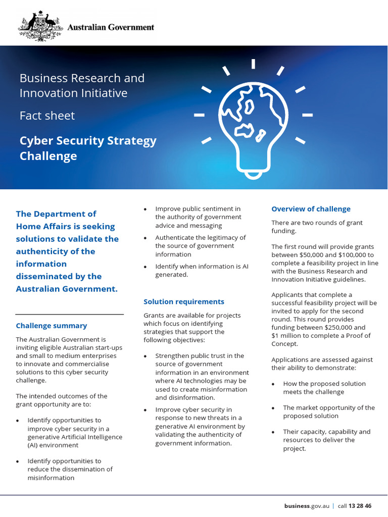 Cyber Security Grant for AI Solutions | PDF | Computer Security | Security