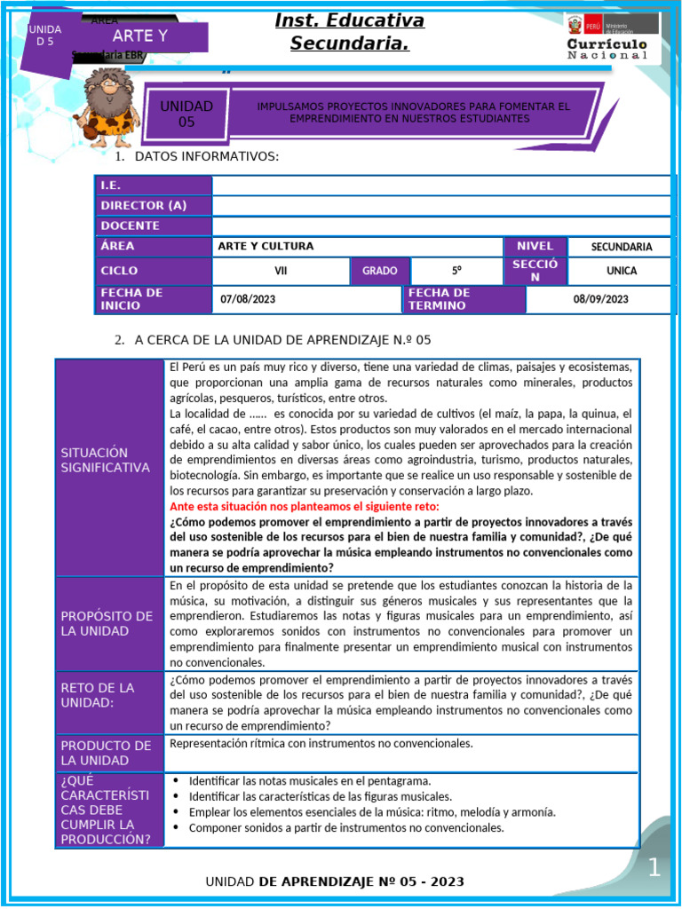 5º Unidad 05-Ayc | PDF | Aprendizaje | Enseñando