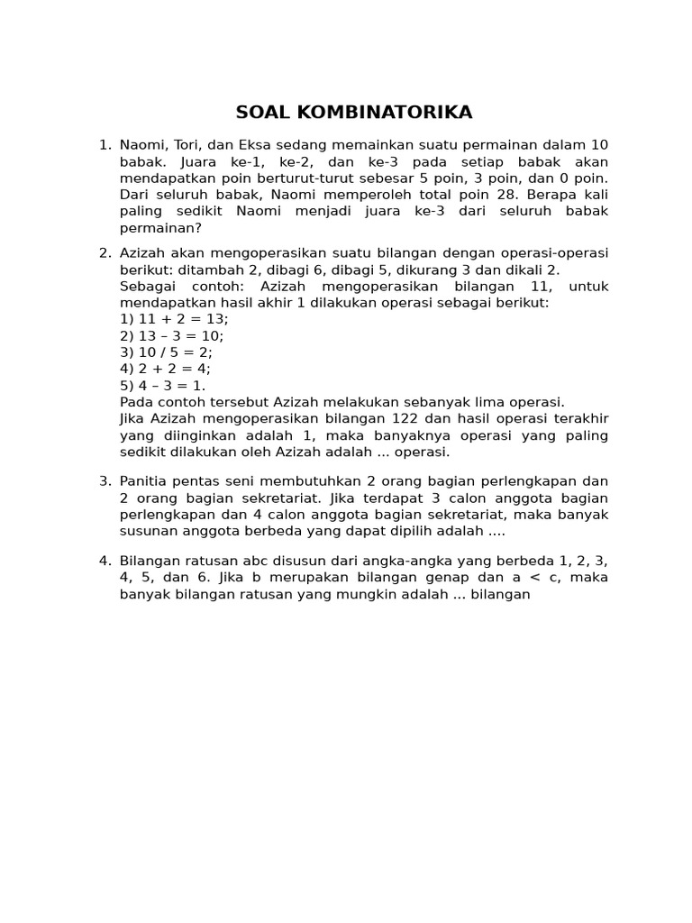 Soal Kombinatorika dan Geometri | PDF