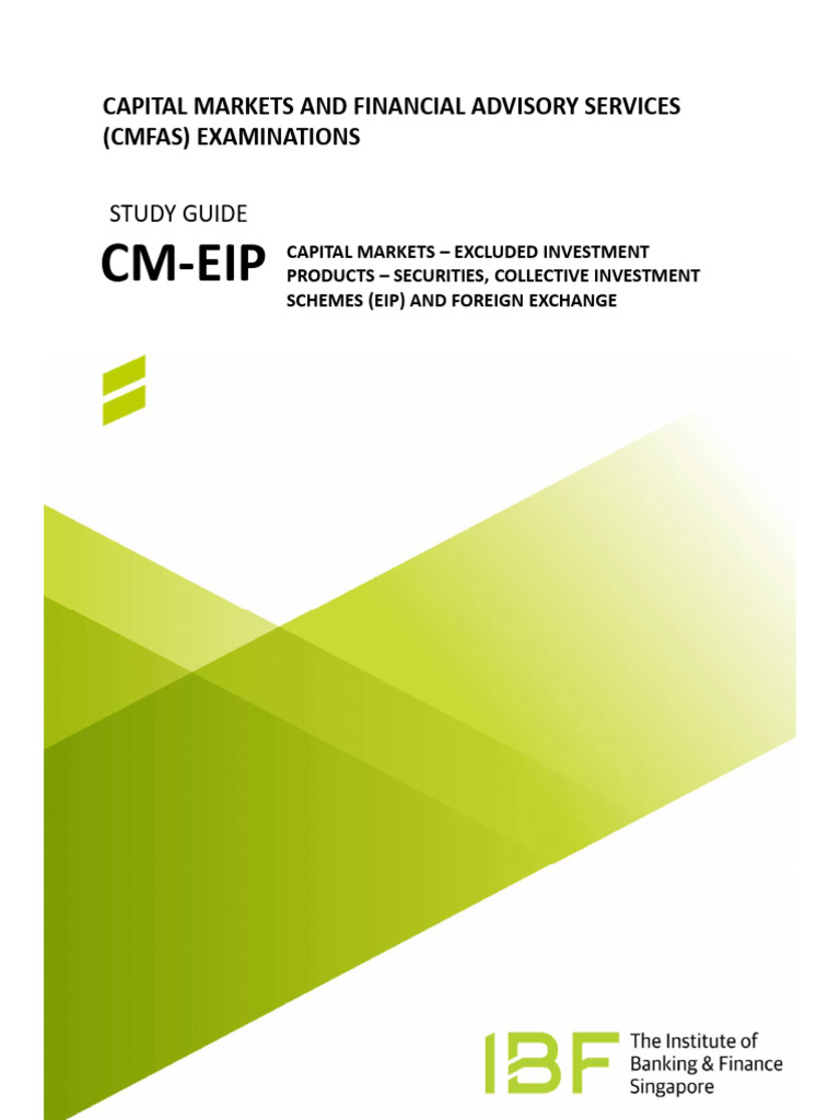 CMFAS CM EIP Study Guide (6 June 2024) (Final) | PDF | Investing | Bonds  (Finance)