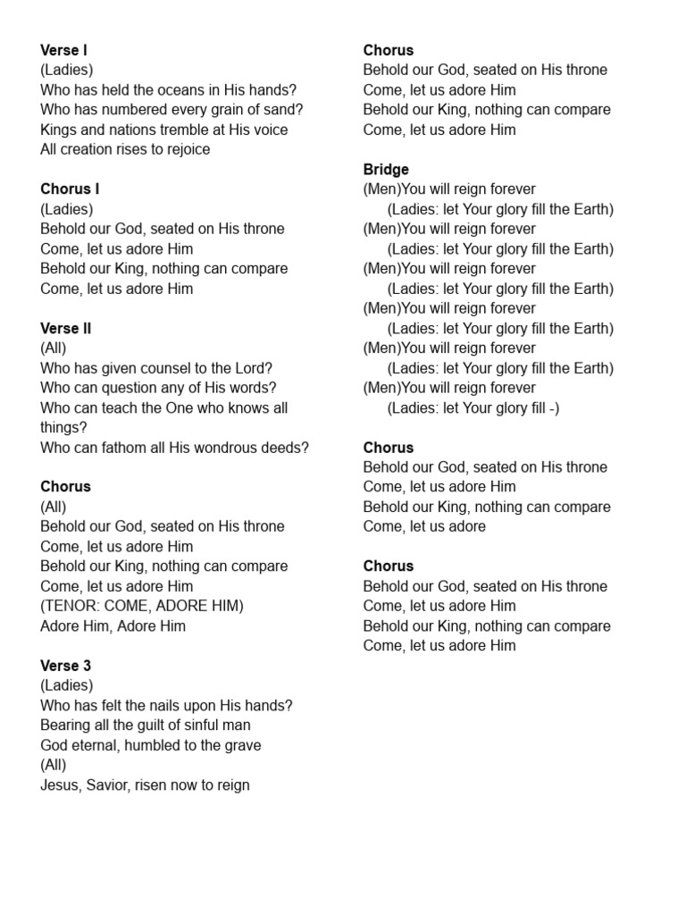 Behold Our God | PDF