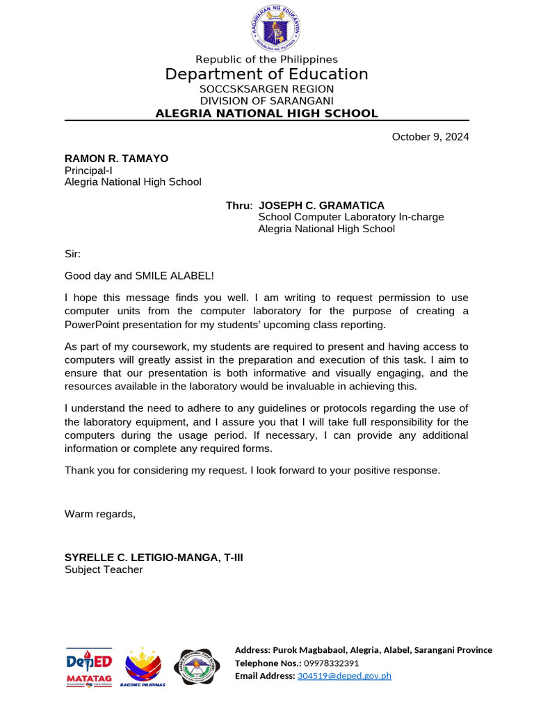 Request for Computer Lab Access | PDF