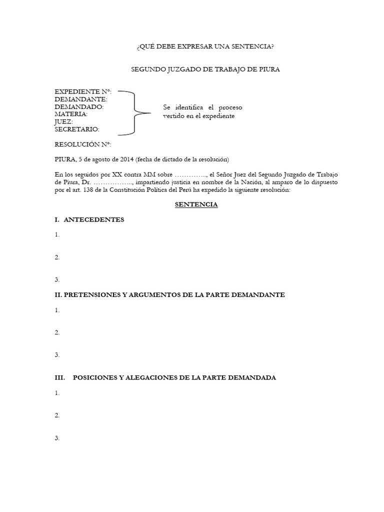 Esquema Sentencia | PDF