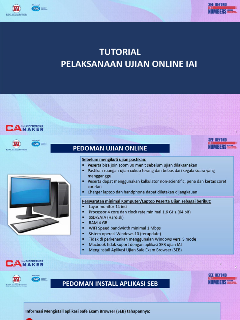 Tutorial Pelaksanaan Ujian Sertifikasi IAI Online 2024 | PDF | Karier ...