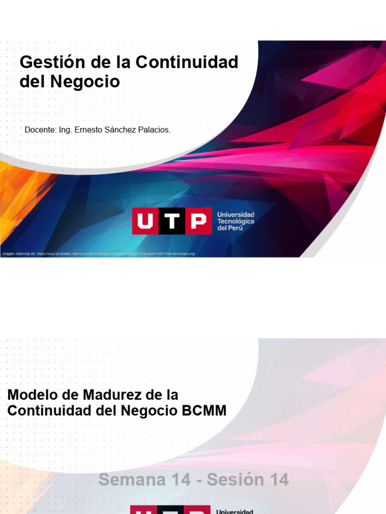 Sesion 14 - Gestion de La Continuidad Del Negocio S14 - S14 Clase ...