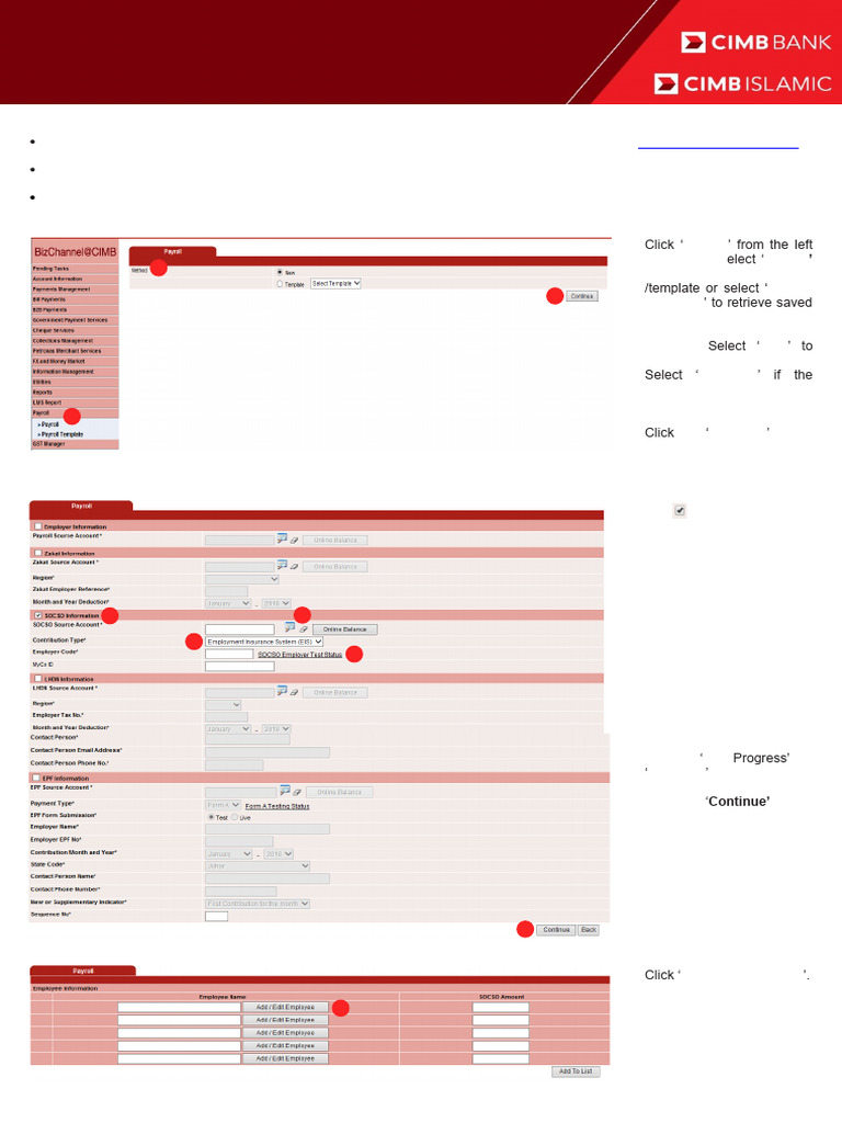 4 2 Bizchannel Cimb Lite Package Perkeso Eis Guide | PDF | Payroll ...