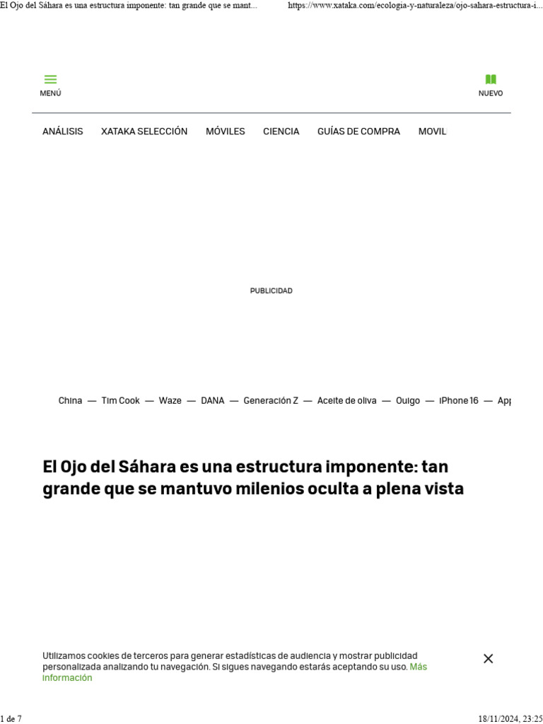 Ojo del Sáhara: Estructura Geológica Imponente | PDF | Publicidad
