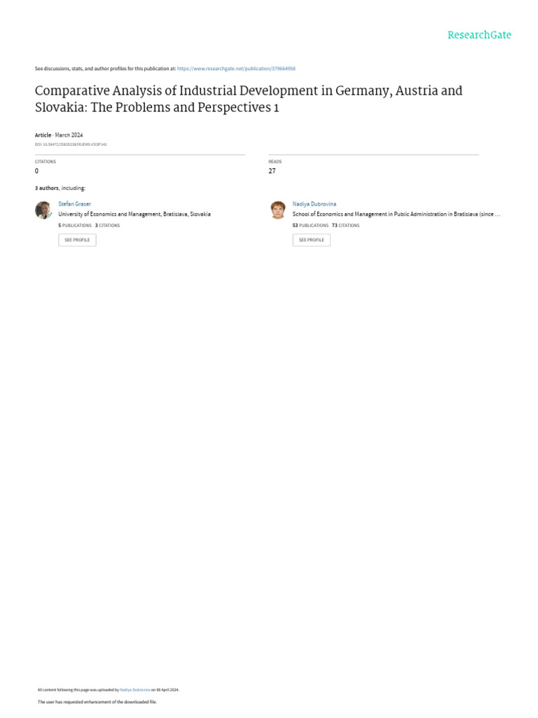 Industrial Development in Germany, Austria, Slovakia | PDF ...