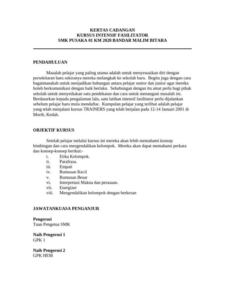 Kursus Intensif | PDF