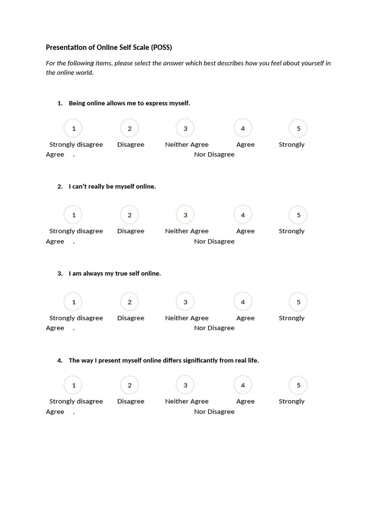 POSS | PDF | Psychology | Social Psychology