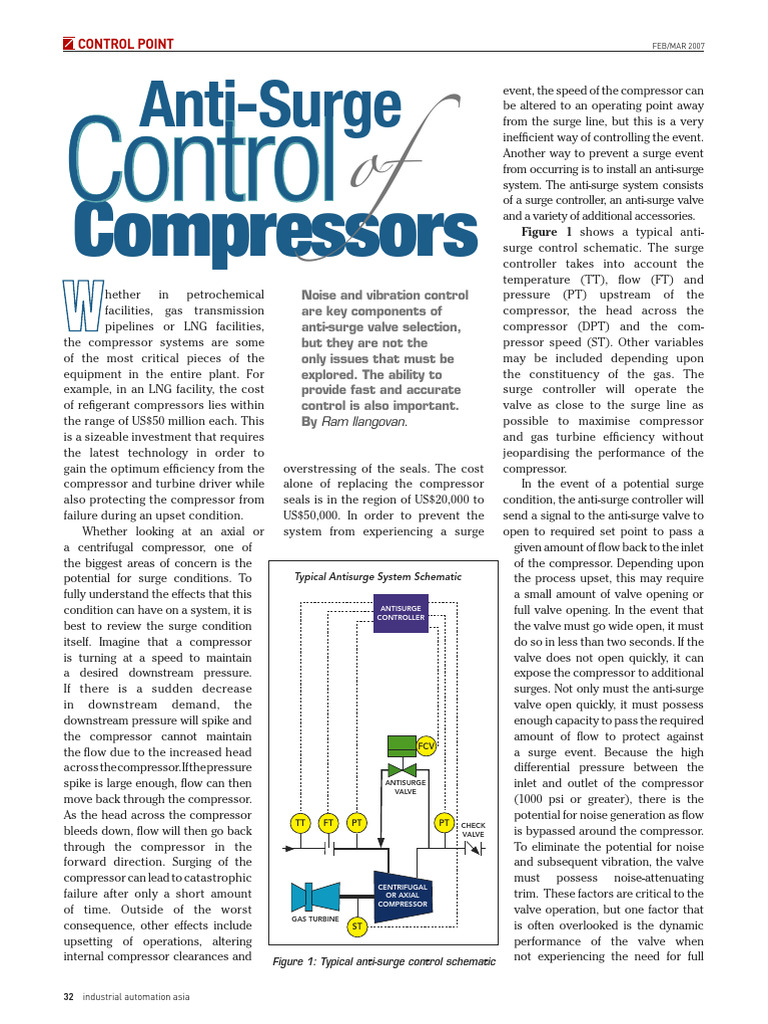 Anti-Surge Control in Compressors | PDF | Actuator | Valve