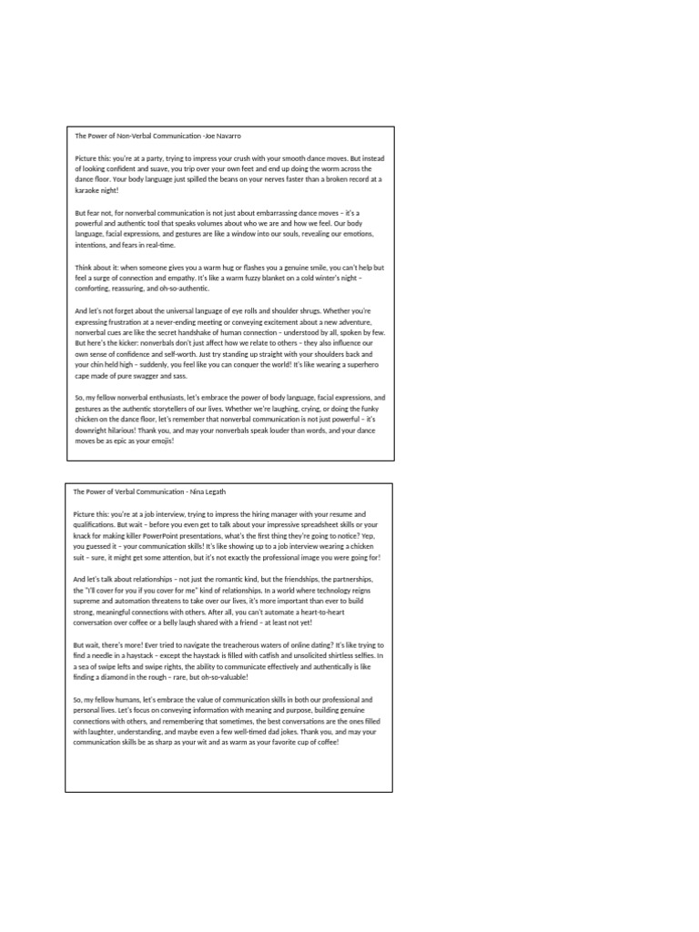 speech print | PDF | Nonverbal Communication | Body Language