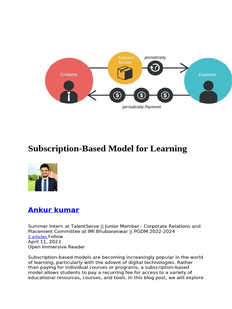 Advantages of Subscription Learning Models | PDF | Subscription ...