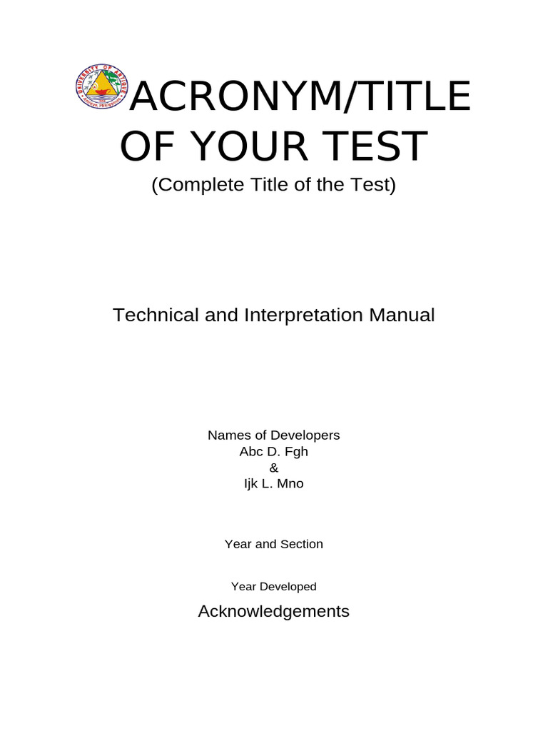 Technical Manual for Psychometric Test | PDF | Evaluation Methods