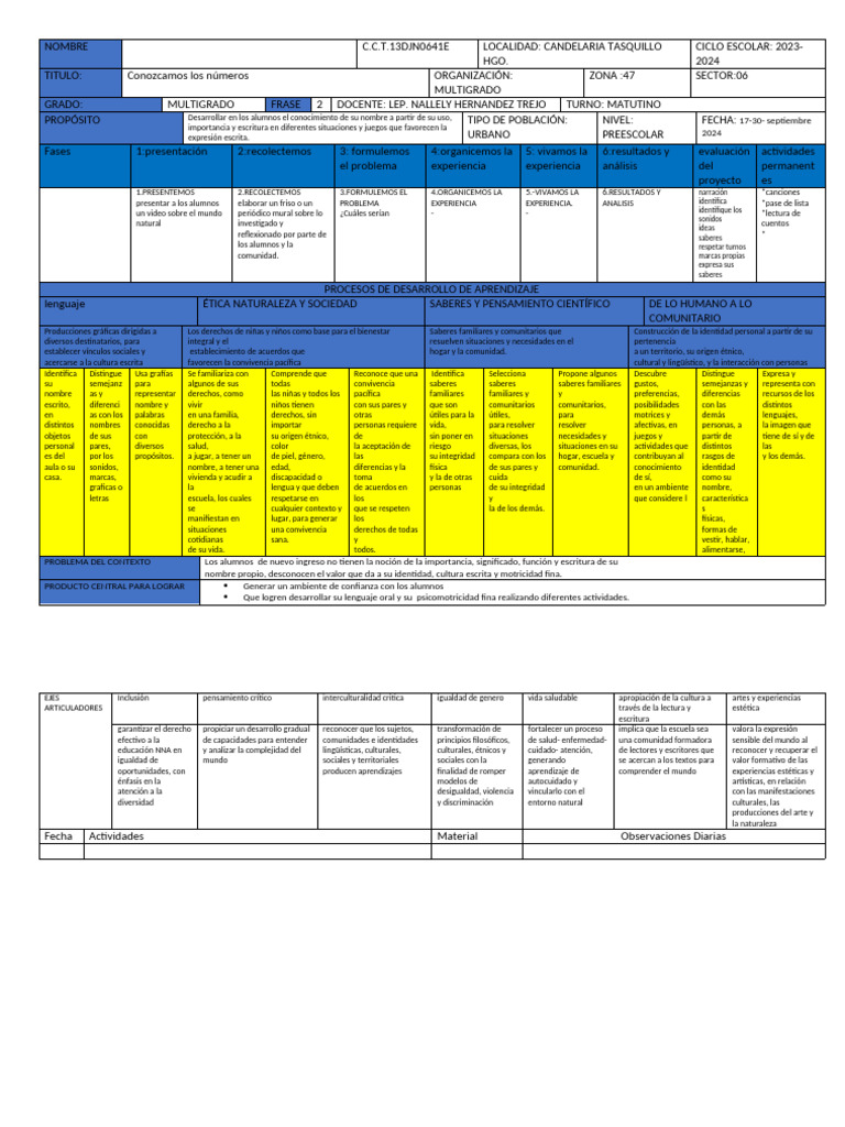 Plan de Octubre 2024 | PDF | Educación de la primera infancia ...
