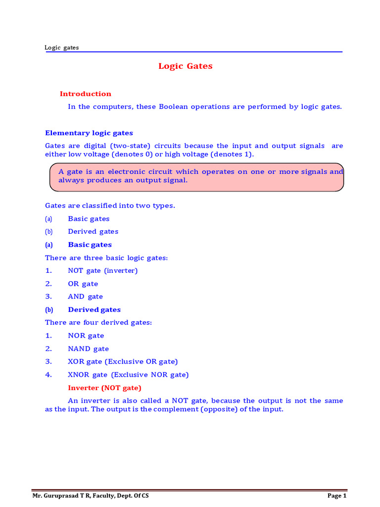 unit 2 logic gates | PDF | Logic Gate | Computer Engineering