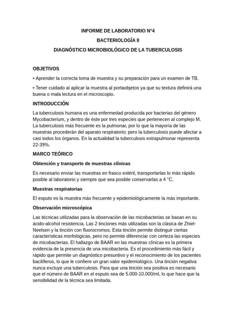 Diagnóstico Microbiológico de Tuberculosis | PDF | Tuberculosis ...