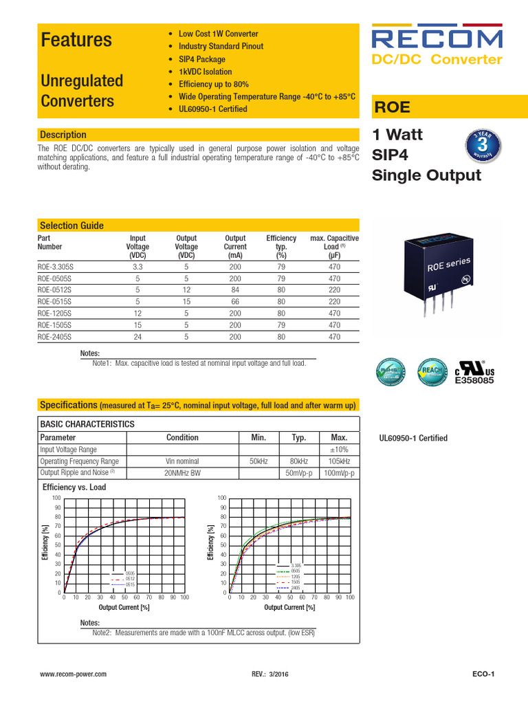 Convertidor DC DC ROE-766139 | PDF | Electric Power | Electrical ...