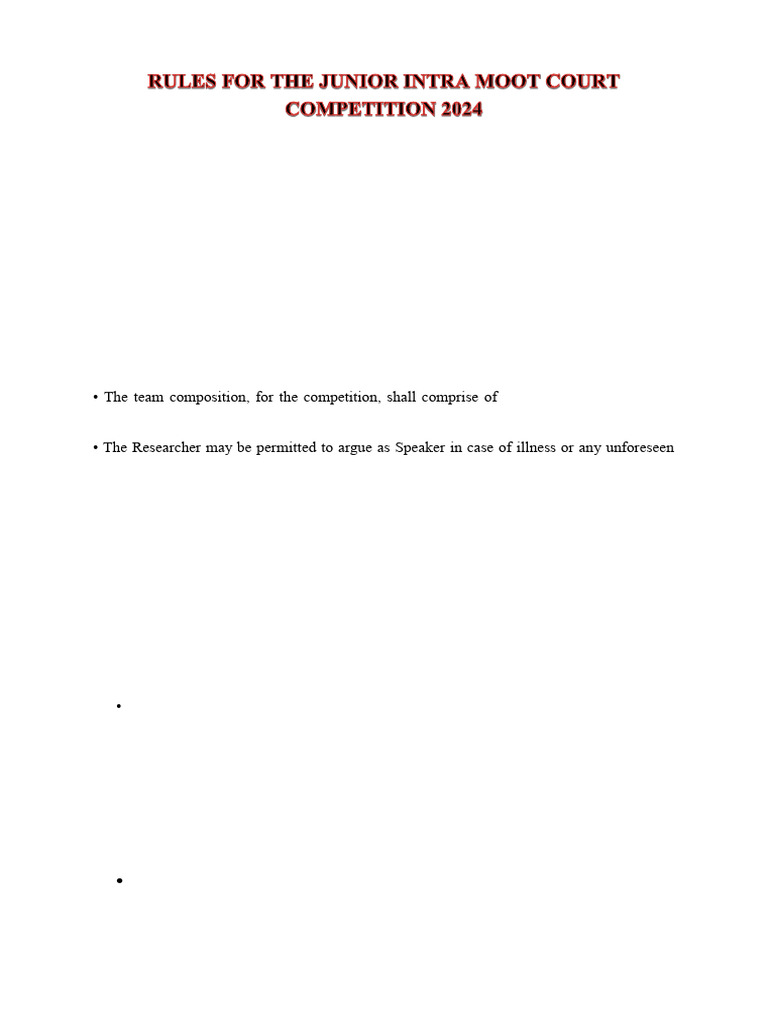 Moot Court Rules | PDF | Justice | Crime & Violence
