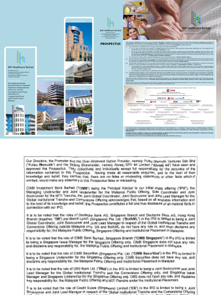 IHH Healthcare IPO Prospectus Overview | PDF | Initial Public Offering ...