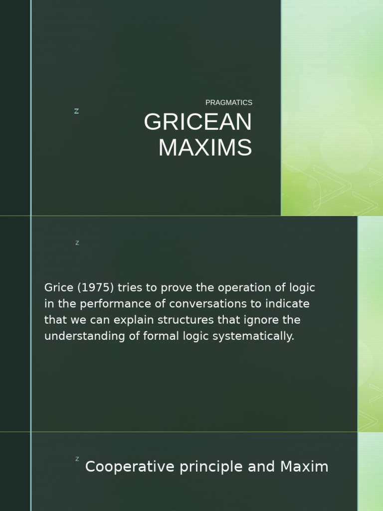 Gricean Maxims | PDF | Linguistics | Human Communication