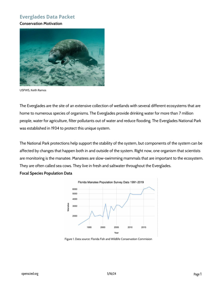 Manatee Conservation in the Everglades | PDF | Everglades | United ...