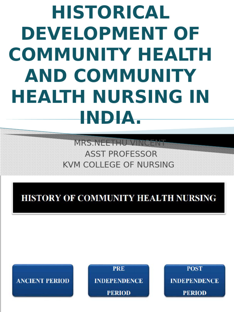 Community Health Nursing in India History | PDF | Ayurveda | Public Health