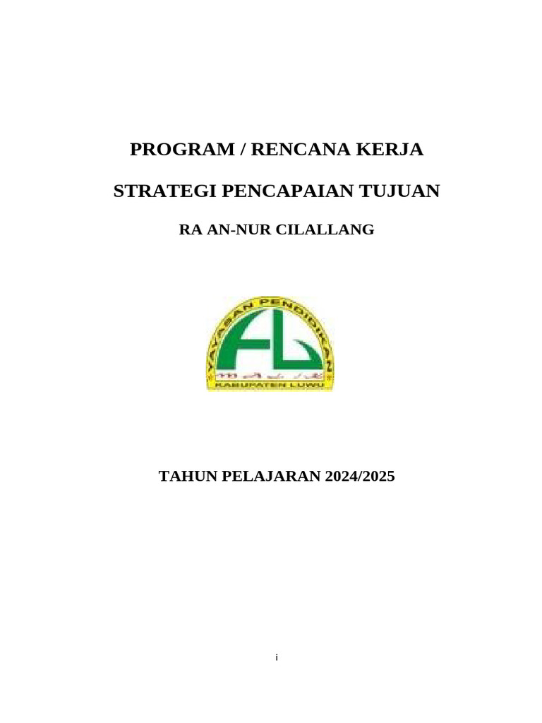 2.1.3 Program Kerja Strategi Pencapaian Tujuan | PDF