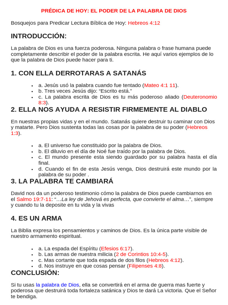 Poder Transformador de la Palabra de Dios | PDF