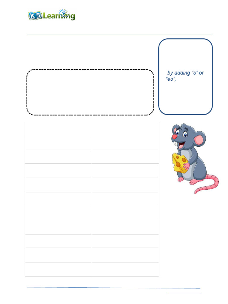 Irregular Plural Nouns Pdf