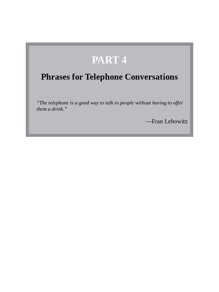 Telephone Conversation Essentials Pdf Telephone Telephony