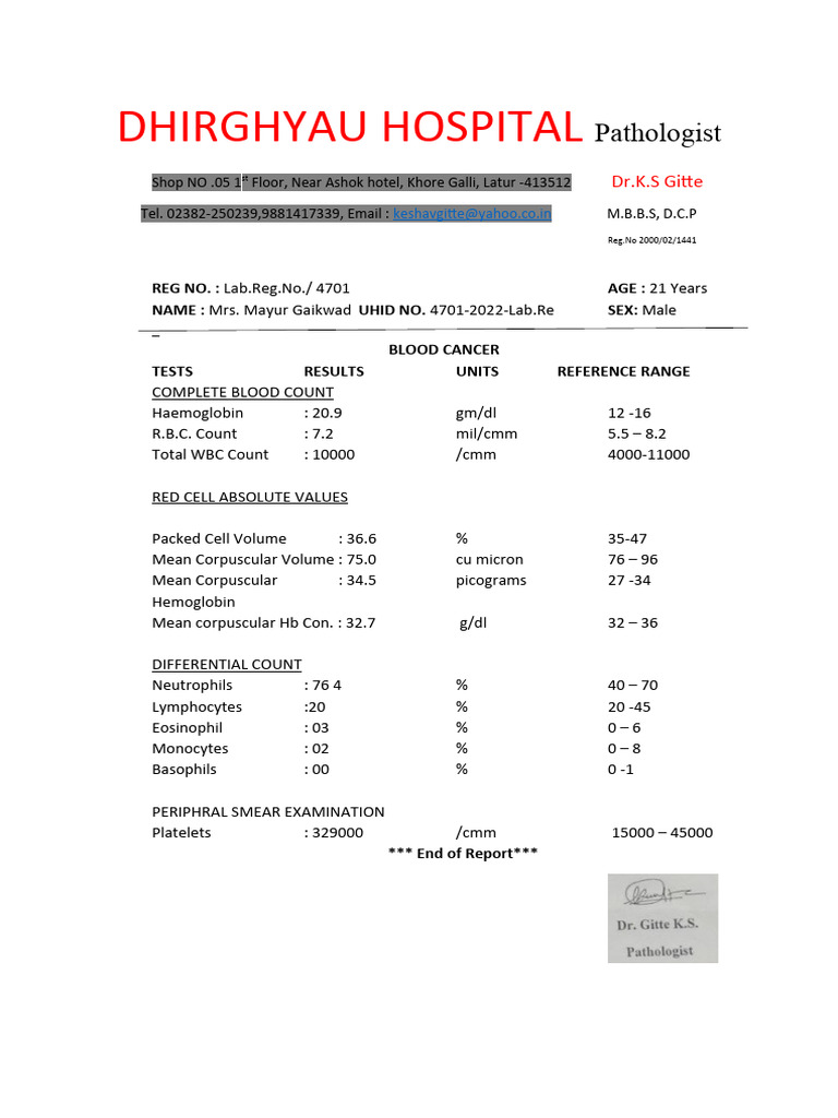 Blood Cancer Report | PDF | Self-Improvement | Science & Mathematics