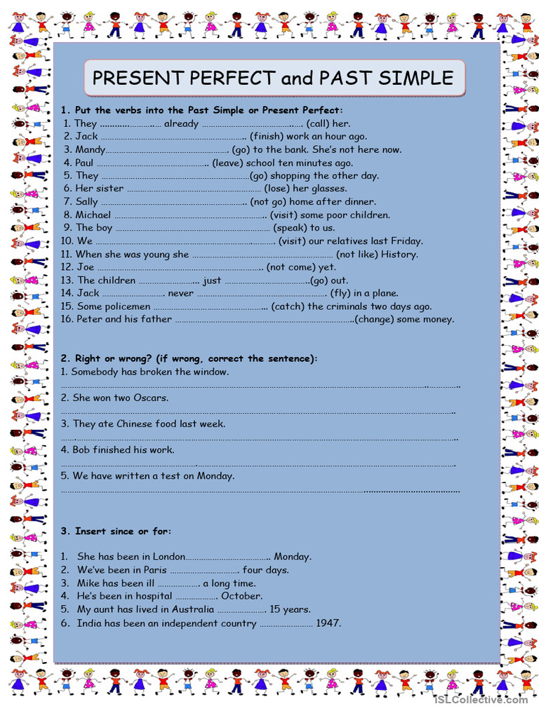 Past Simple vs Present Perfect Exercises | PDF | Languages | Foreign ...