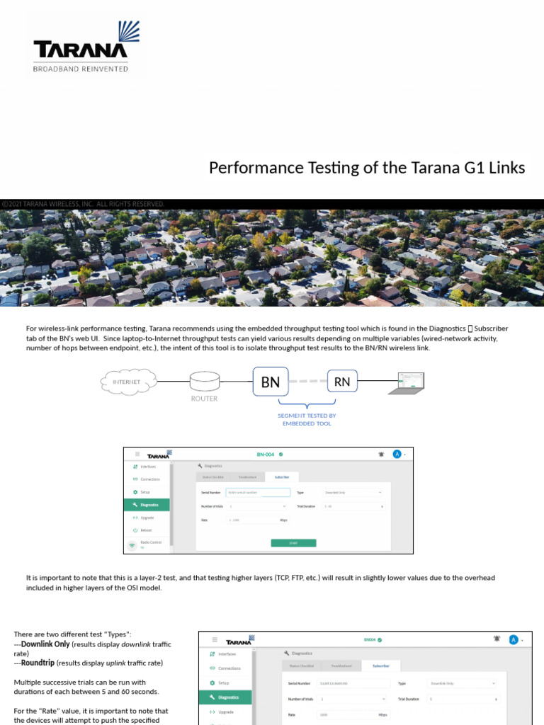 Tarana G1 Link Performance Testing Guide | PDF | Network Protocols ...