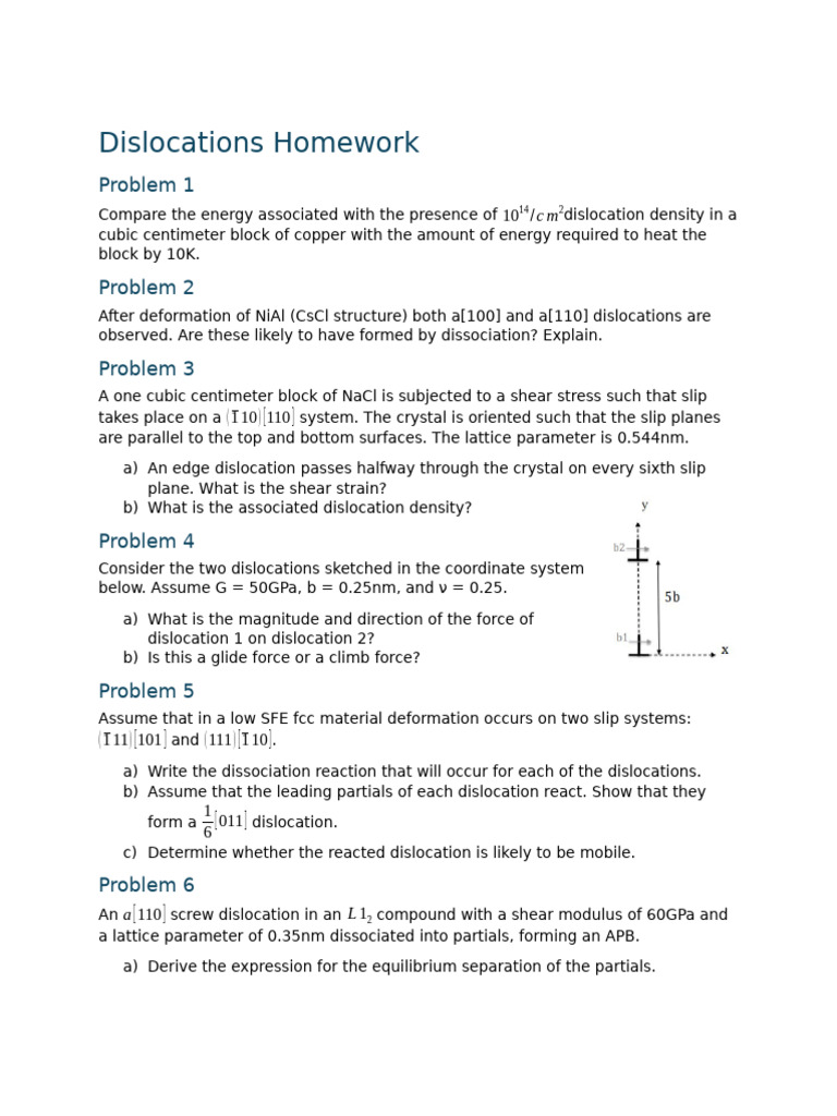 Dislocations Homework | PDF | Teaching Methods & Materials