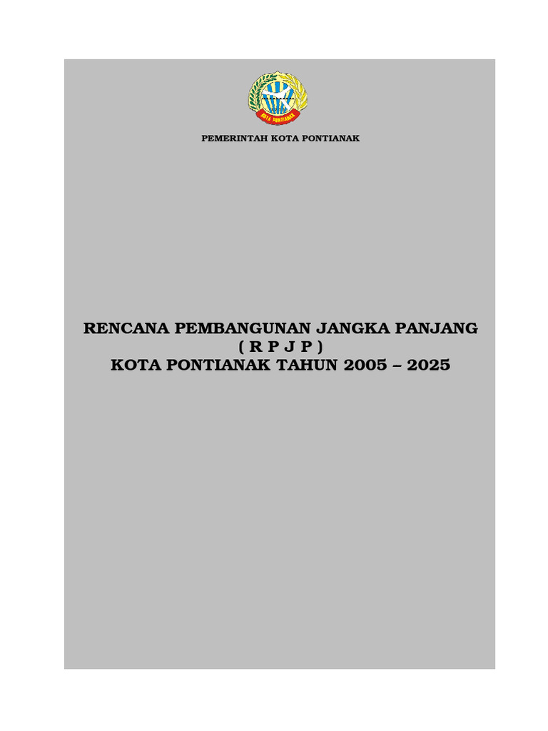 RPJP Kota Pontianak 2005-2025 | PDF