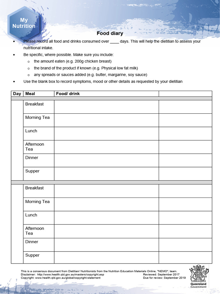 General Fooddiary | PDF | Lunch | Meal
