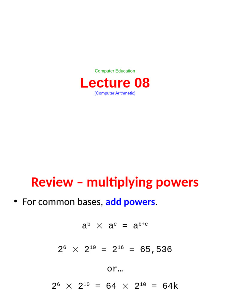 Computer Arithmatic | PDF | Decimal | Arithmetic