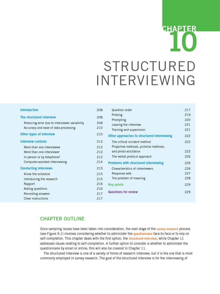 Structured Interviewing in Survey Research | PDF | Interview | Survey ...