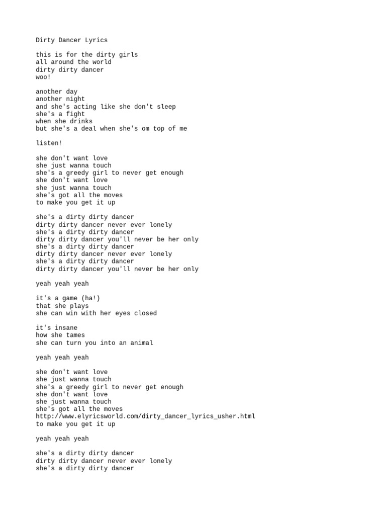Lyrics Of Dirty Girl Pdf Art