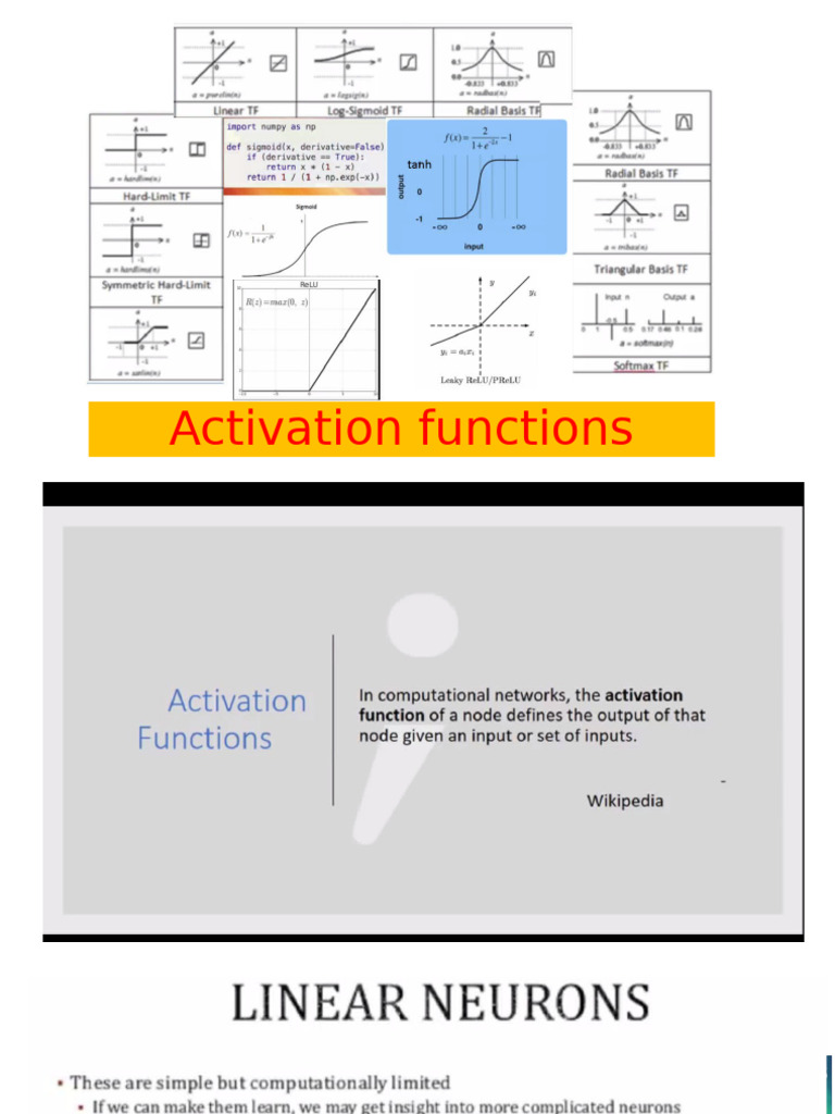 Lec08-1Activation Functions | PDF | Linearity | Nonlinear System