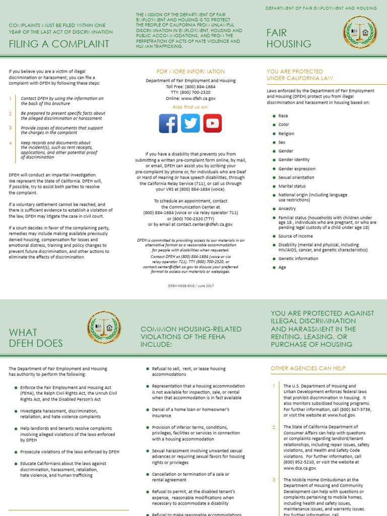 Fair Housing Protections in California | PDF | Discrimination | Rights