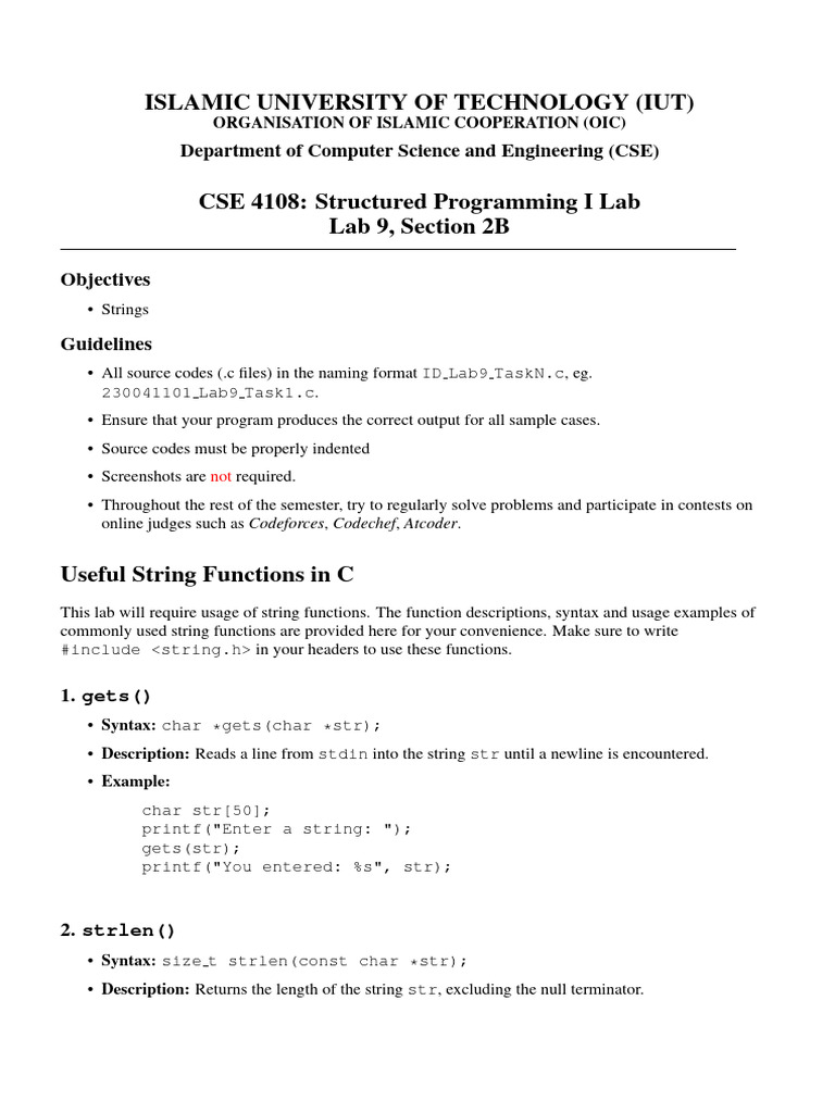 CSE 4108 Lab9 2B | PDF | String (Computer Science) | Letter Case