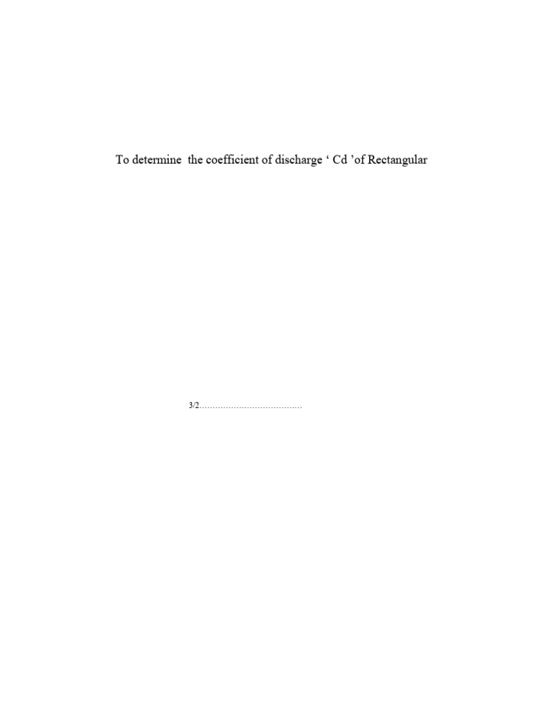 Calibration of Rectangular Notch Fluid Mechanics | PDF | Discharge ...