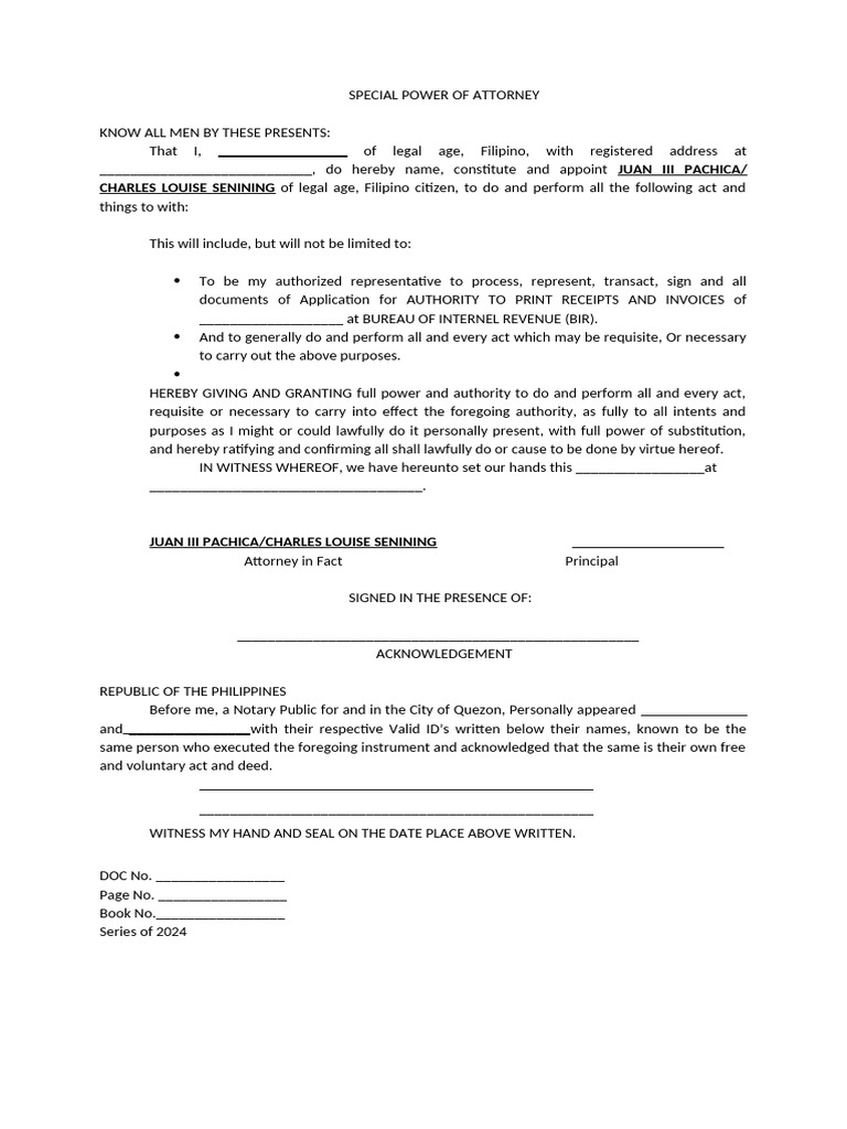 Special Power of Attorney Document | PDF | Power Of Attorney | Common Law