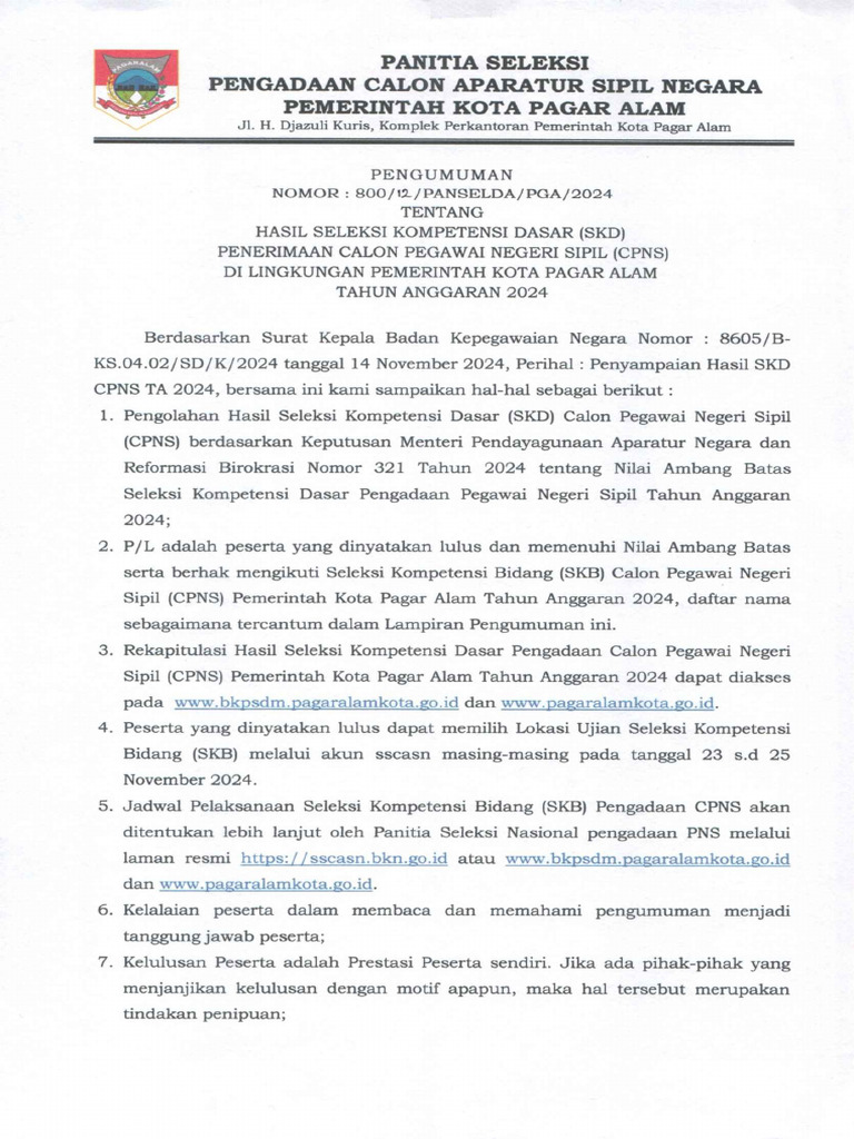 PENGUMUMAN_HASIL_SKD_CPNS_PAGAR_ALAM_TAHUN_2024_(FIXCAP) PDF